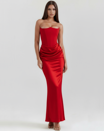Robe bustier drapée pour femmes