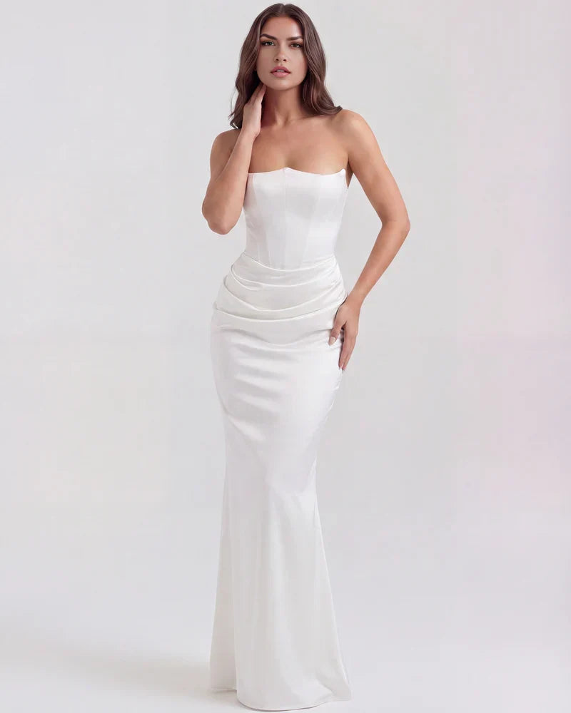Robe bustier drapée pour femmes