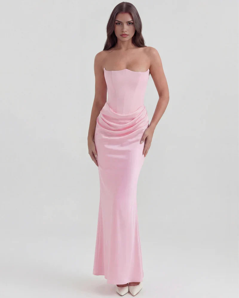 Robe bustier drapée pour femmes