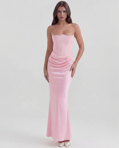 Robe bustier drapée pour femmes