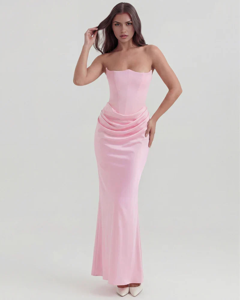 Robe bustier drapée pour femmes