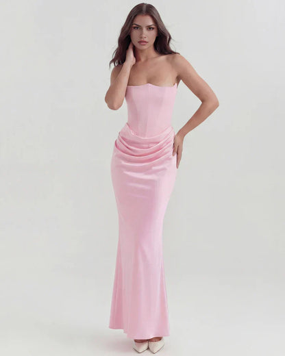Robe bustier drapée pour femmes