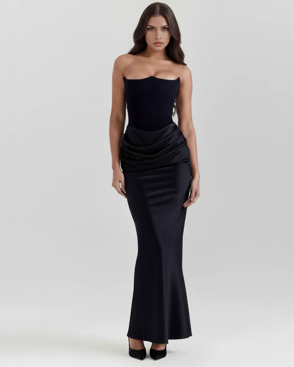 Robe bustier drapée pour femmes