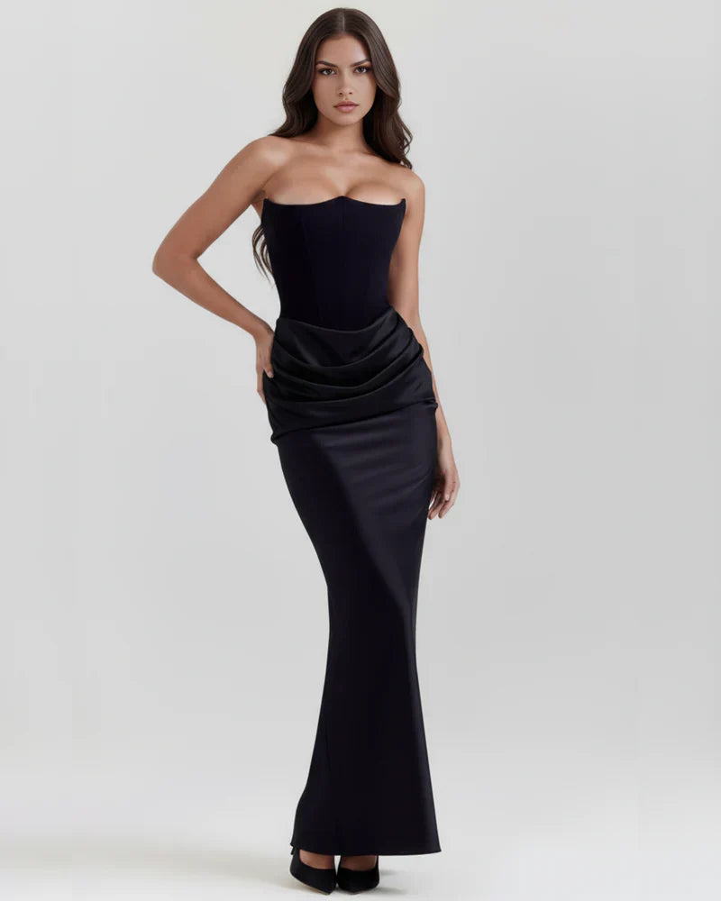 Robe bustier drapée pour femmes
