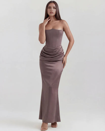 Robe bustier drapée pour femmes