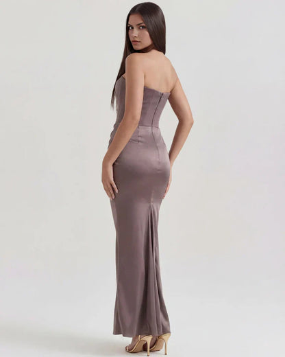 Robe bustier drapée pour femmes