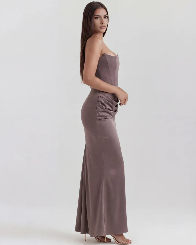 Robe bustier drapée pour femmes
