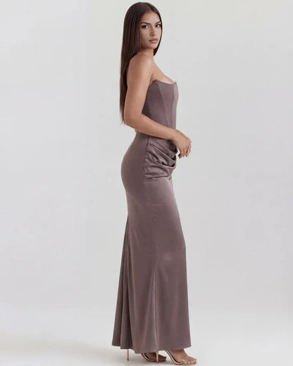 Robe bustier drapée pour femmes