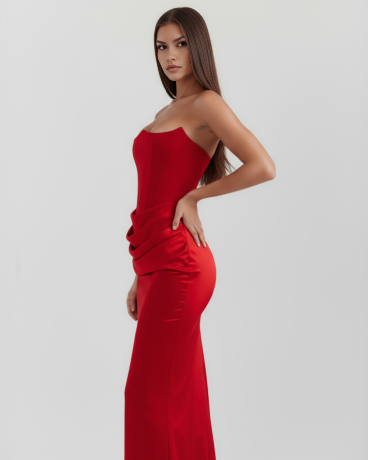 Robe bustier drapée pour femmes