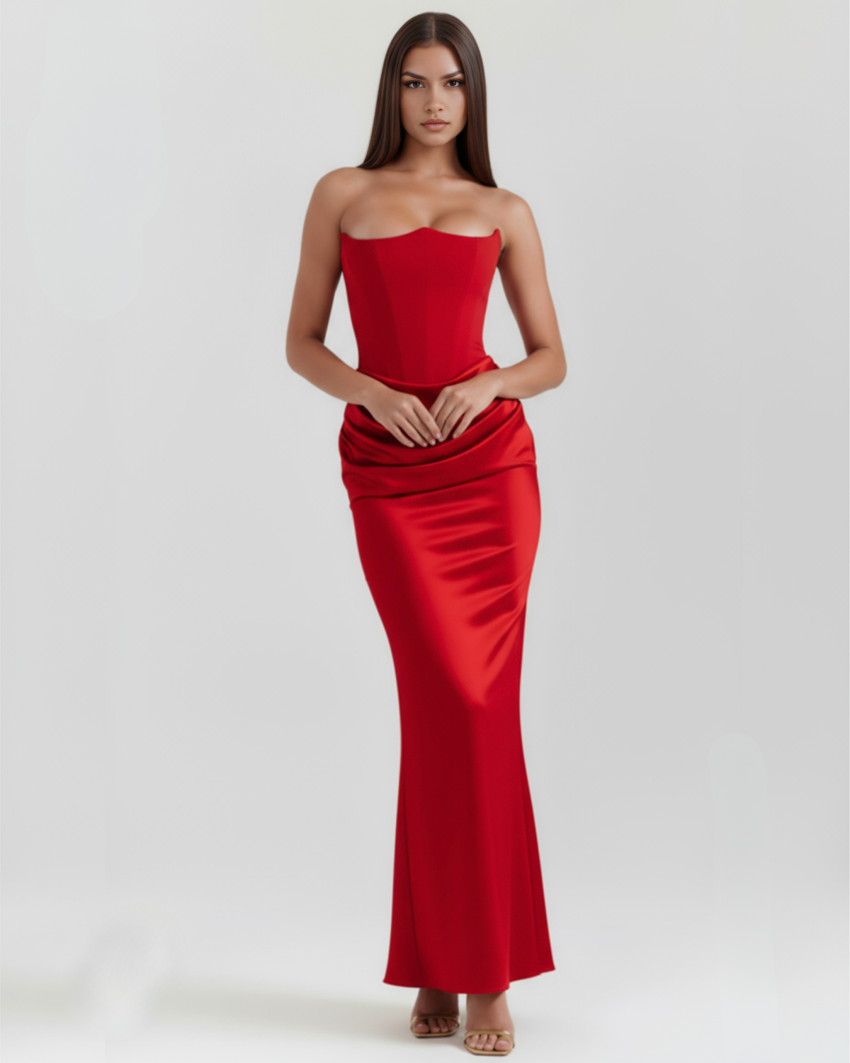 Robe bustier drapée pour femmes