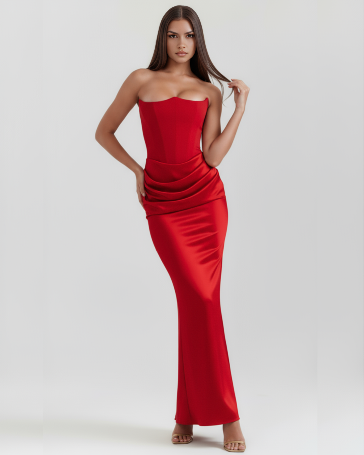 Robe bustier drapée pour femmes