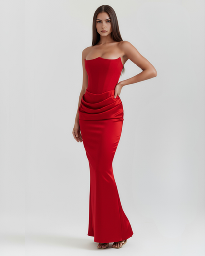 Robe bustier drapée pour femmes
