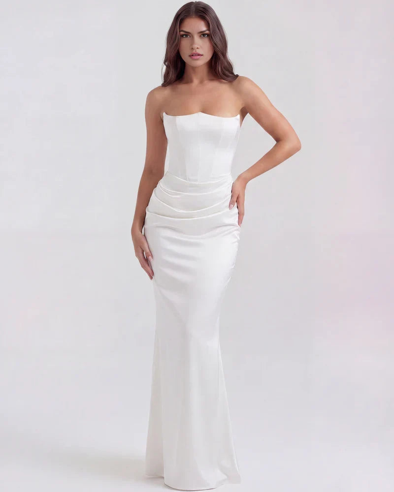Robe bustier drapée pour femmes