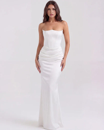 Robe bustier drapée pour femmes