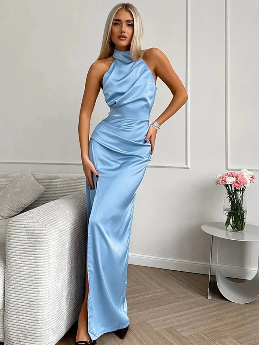 Robe de soirée à col halter pour femmes