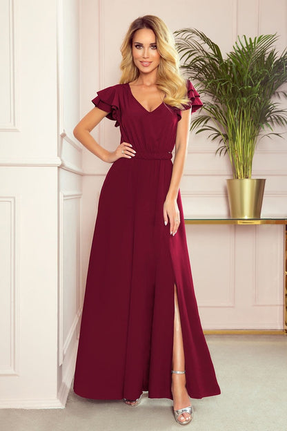 Robe de soirée à col V pour femmes