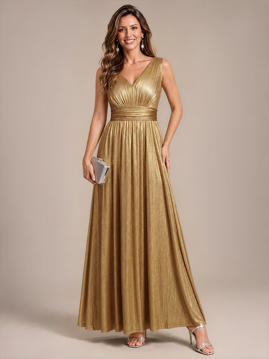 Robe de soirée à col V pour femmes