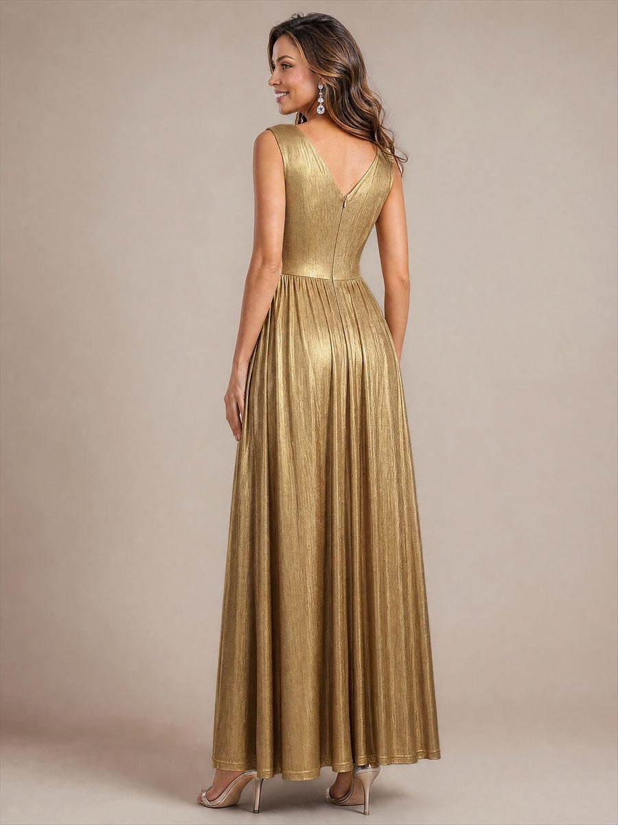 Robe de soirée à col V pour femmes