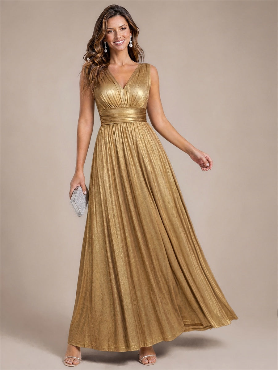 Robe de soirée à col V pour femmes