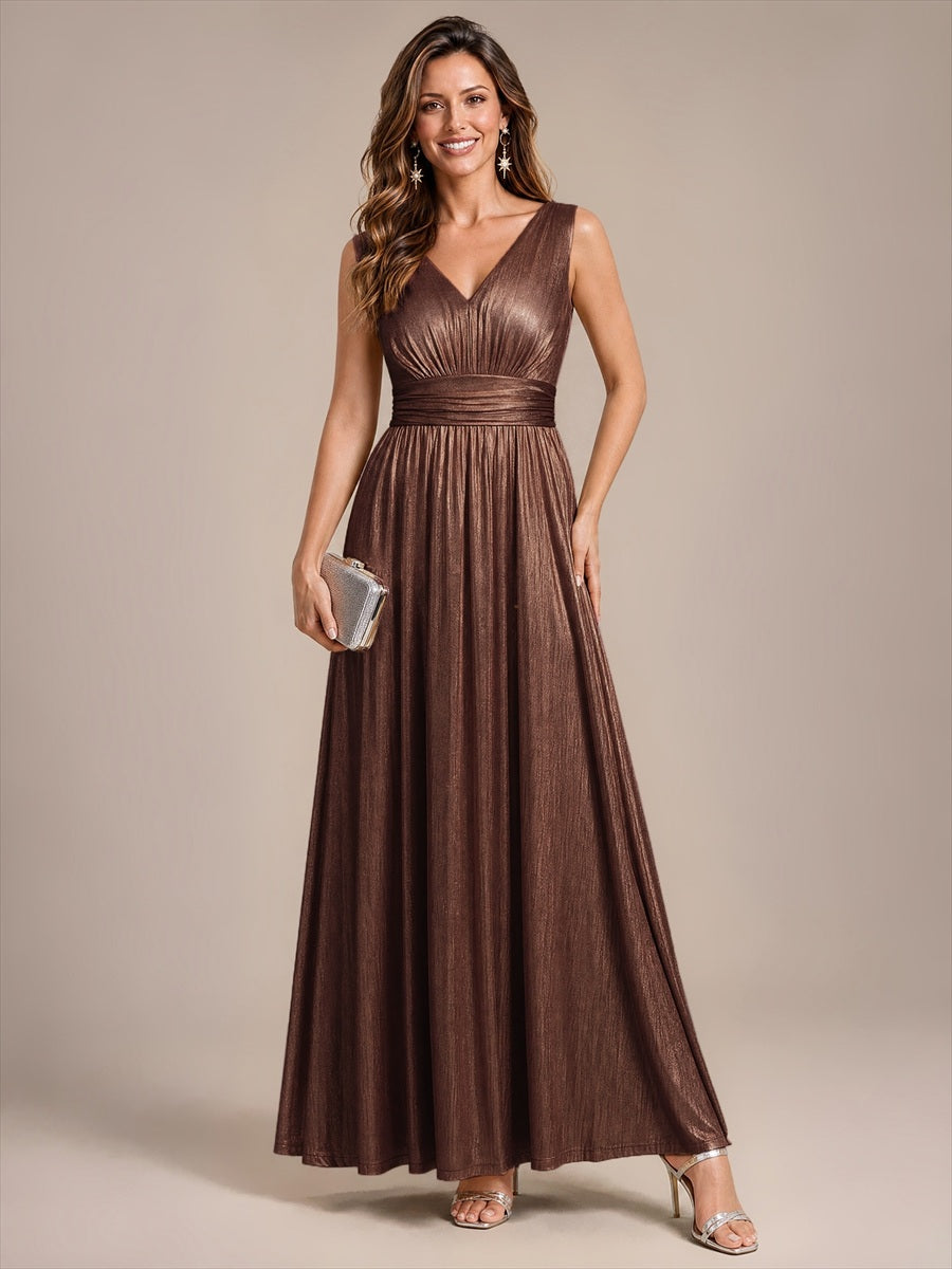 Robe de soirée à col V pour femmes