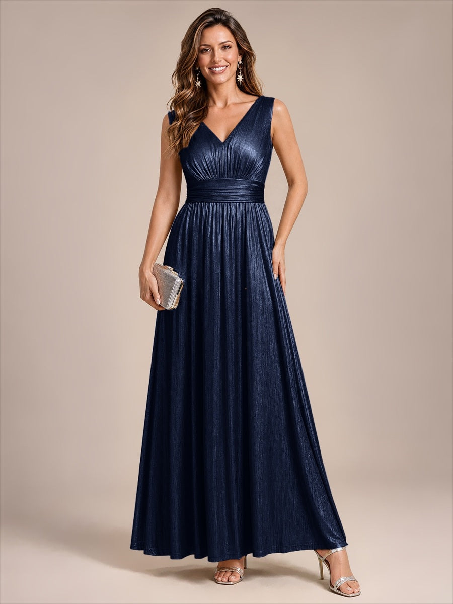 Robe de soirée à col V pour femmes