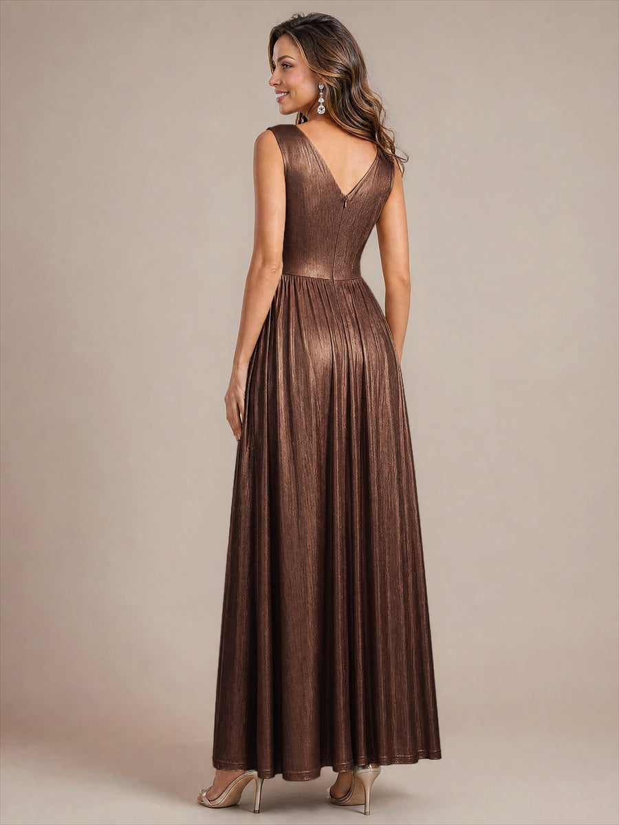 Robe de soirée à col V pour femmes