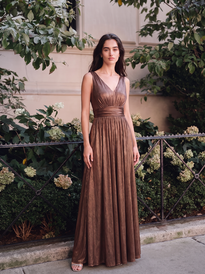 Robe de soirée à col V pour femmes