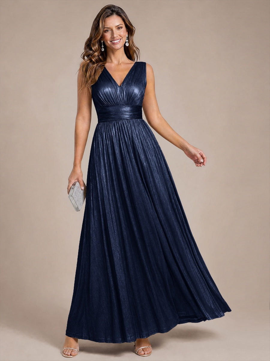 Robe de soirée à col V pour femmes