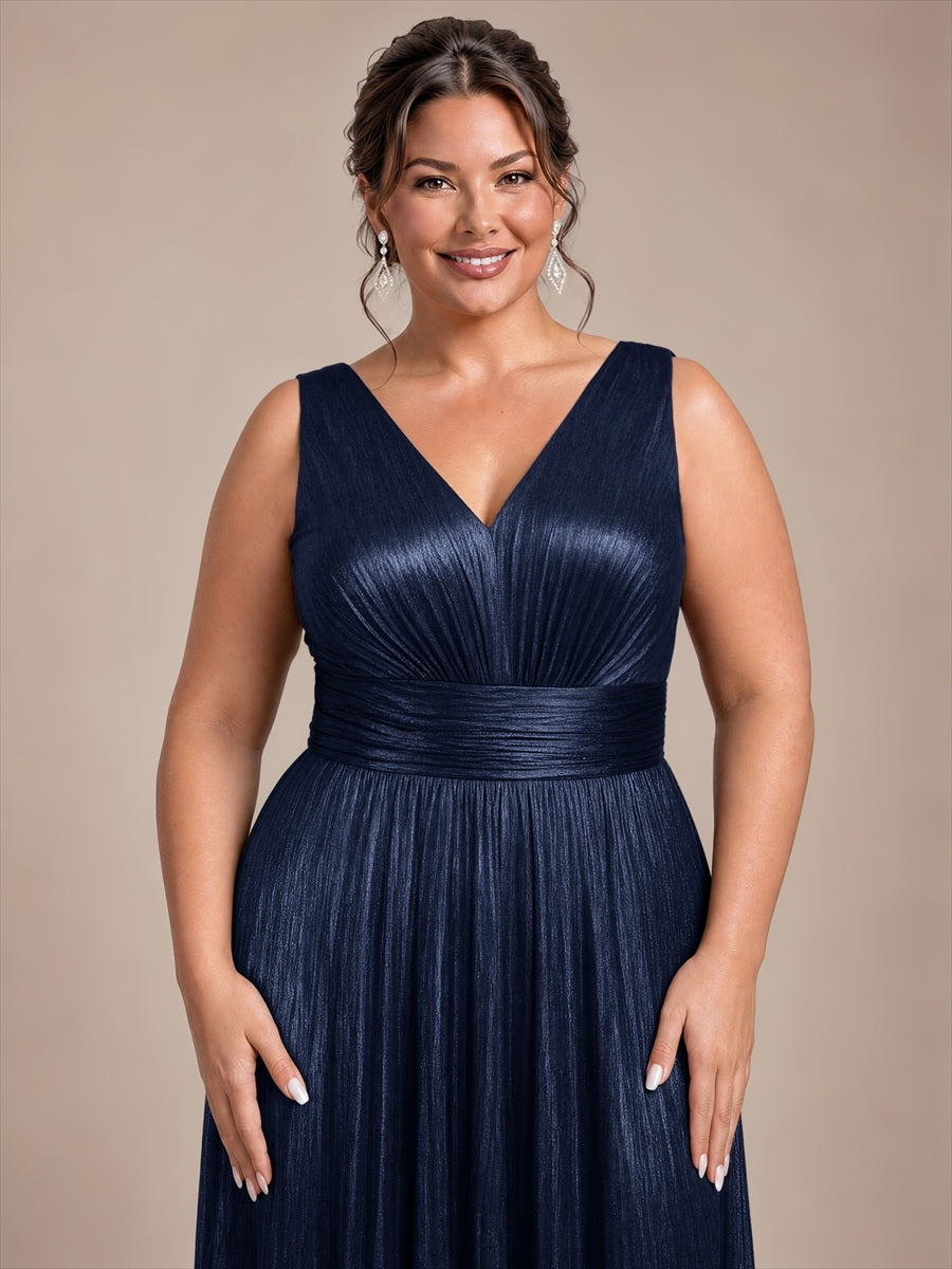 Robe de soirée à col V pour femmes