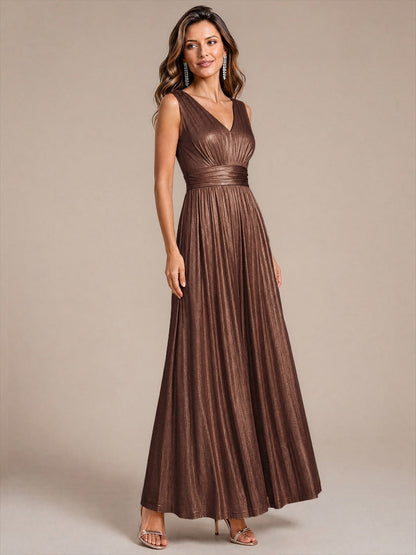 Robe de soirée à col V pour femmes
