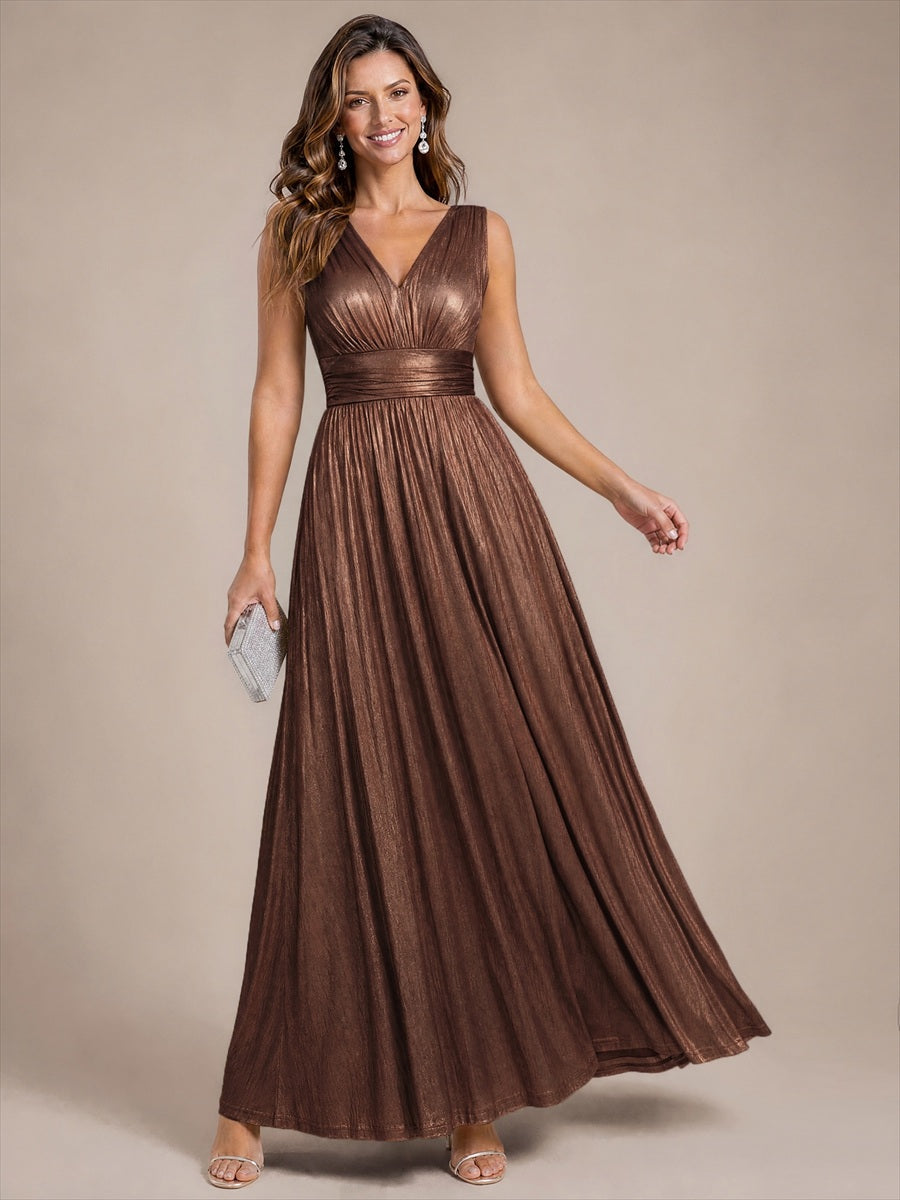 Robe de soirée à col V pour femmes
