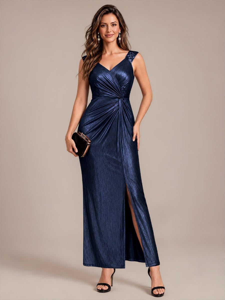 Robe de soirée à taille drapée pour femmes