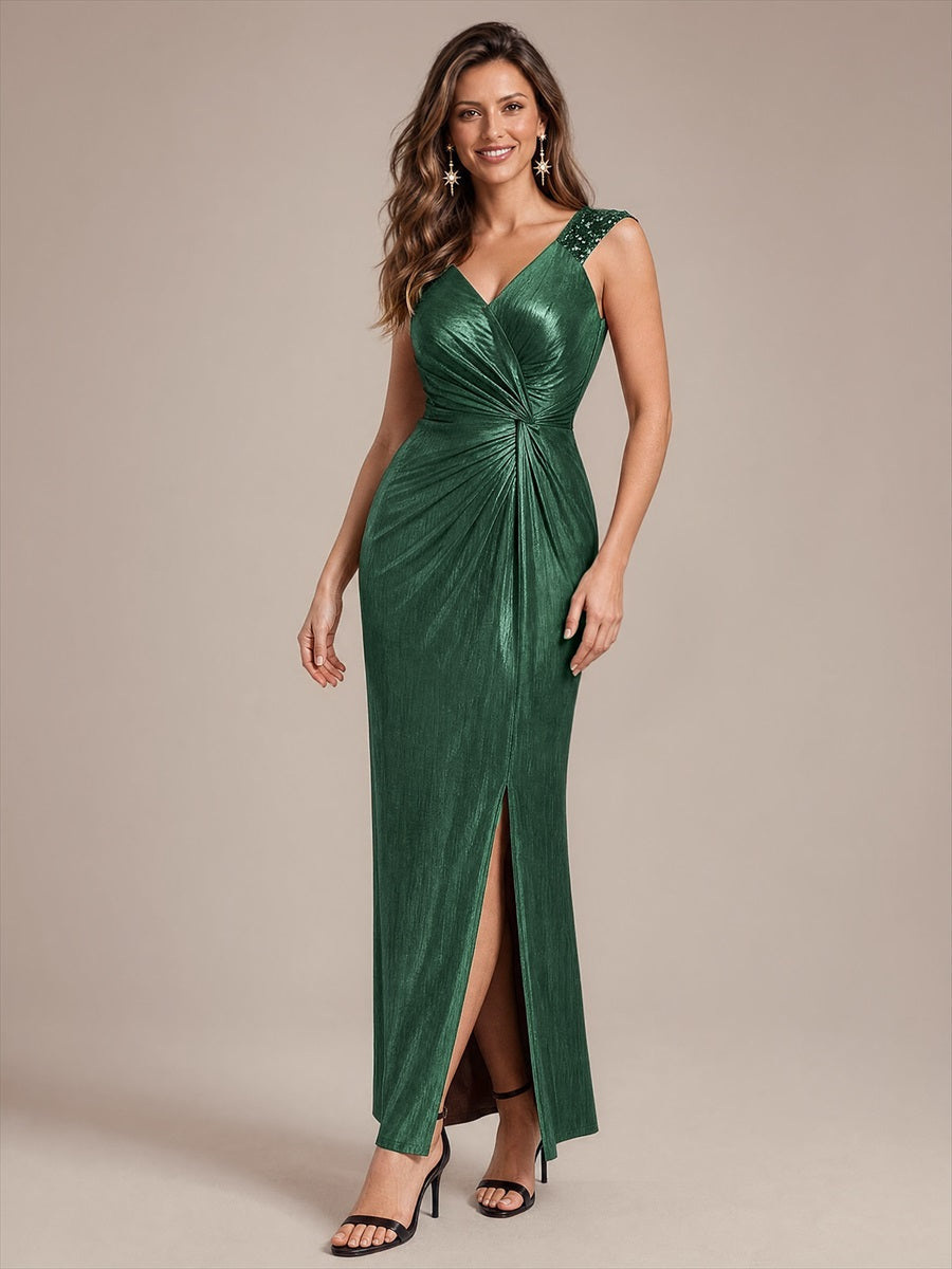 Robe de soirée à taille drapée pour femmes