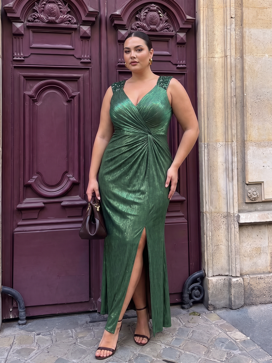 Robe de soirée à taille drapée pour femmes