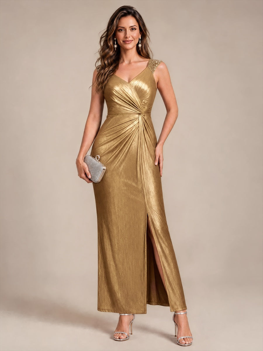 Robe de soirée à taille drapée pour femmes