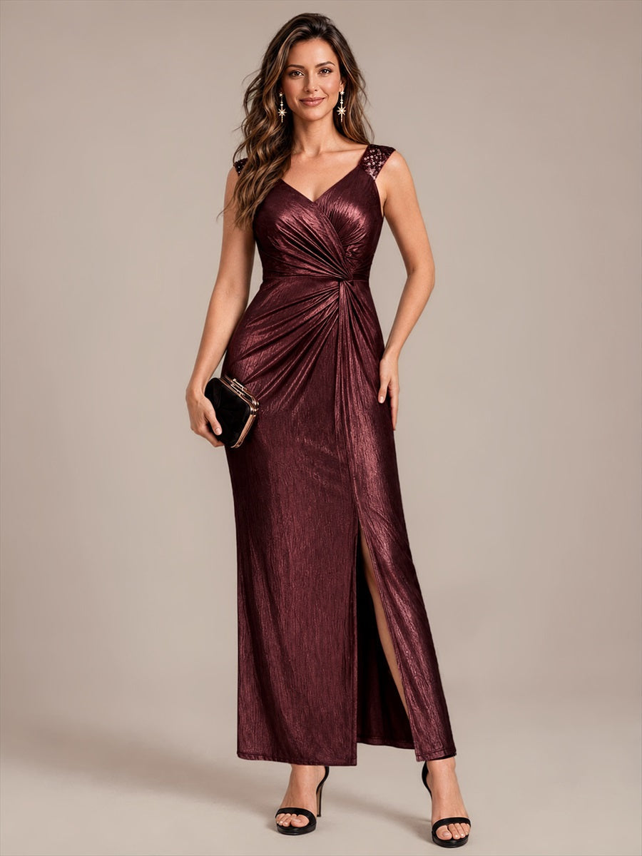 Robe de soirée à taille drapée pour femmes