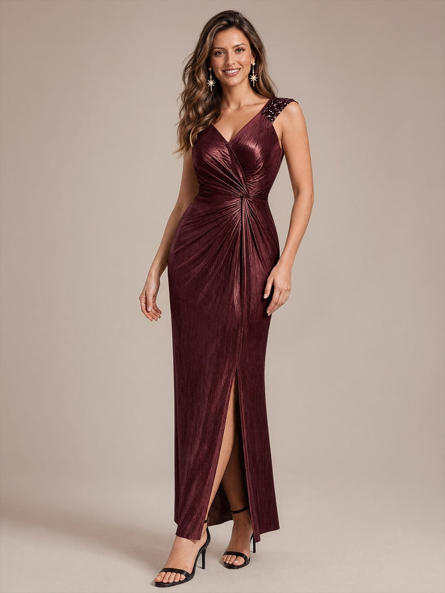Robe de soirée à taille drapée pour femmes