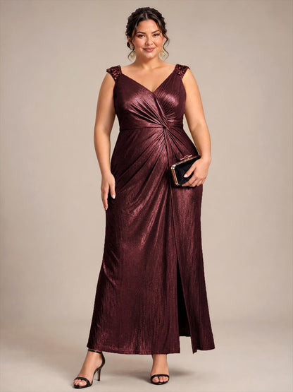 Robe de soirée à taille drapée pour femmes