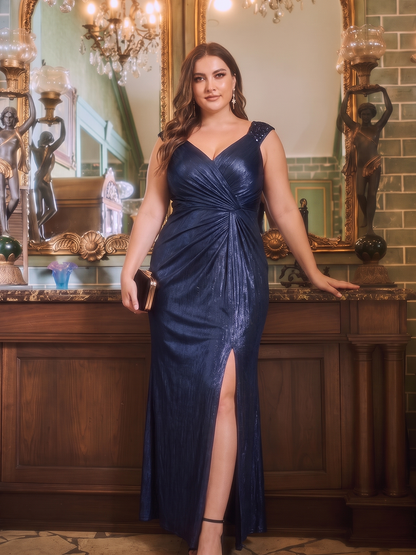 Robe de soirée à taille drapée pour femmes