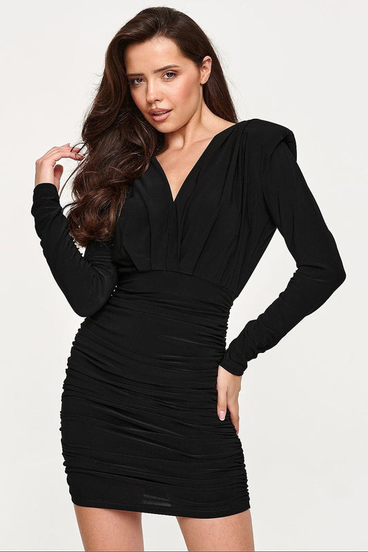 Robe de soirée courte à manches longues pour femmes