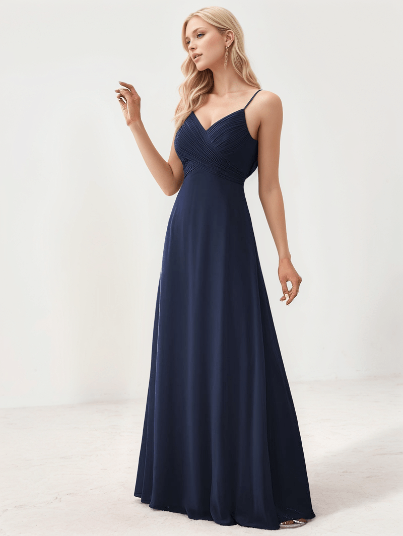 Robe de soirée maxi à fines bretelles pour femmes