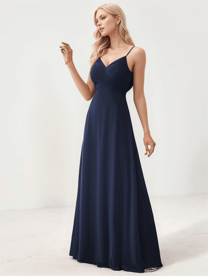 Robe de soirée maxi à fines bretelles pour femmes