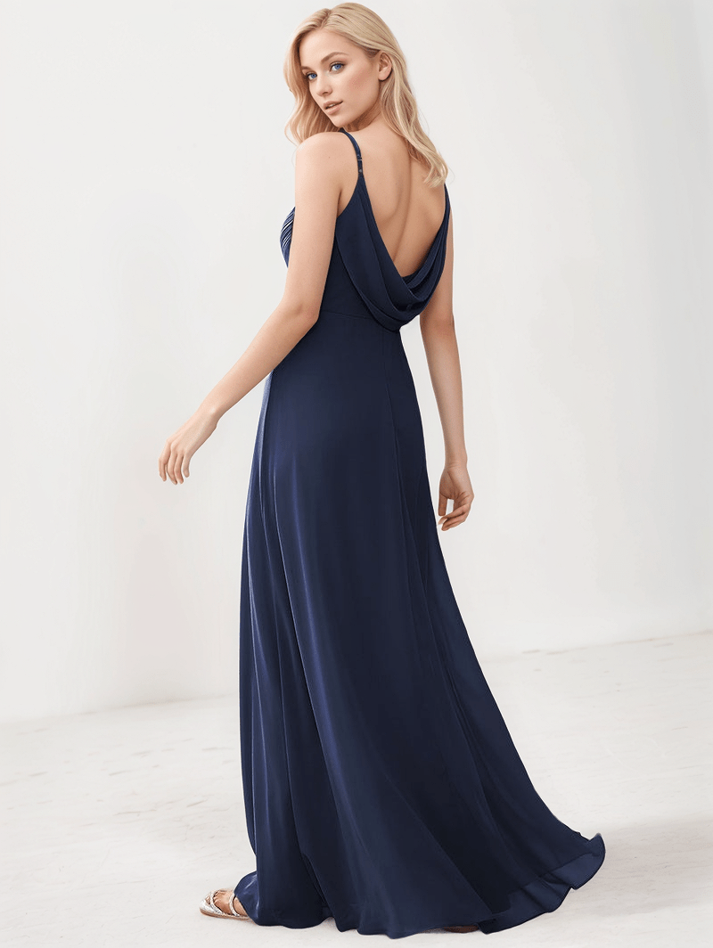 Robe de soirée maxi à fines bretelles pour femmes
