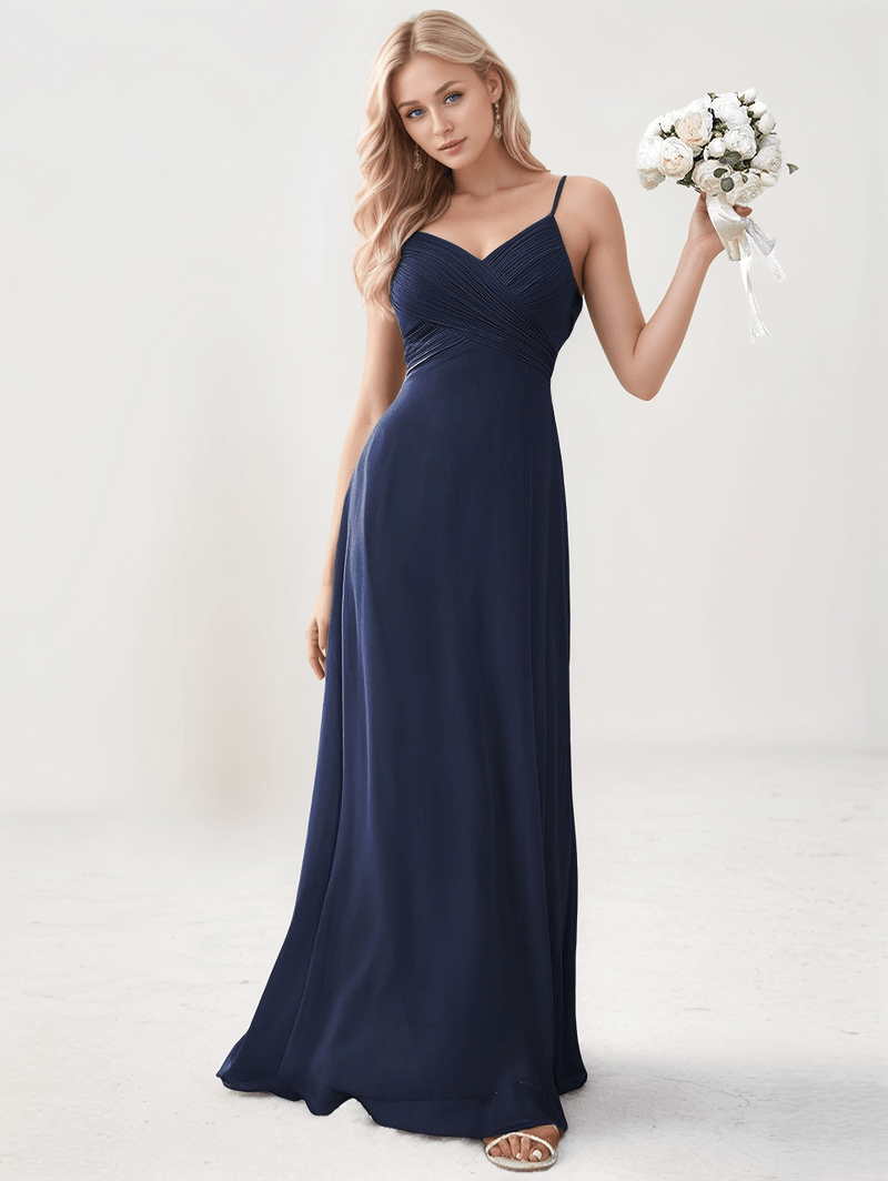 Robe de soirée maxi à fines bretelles pour femmes