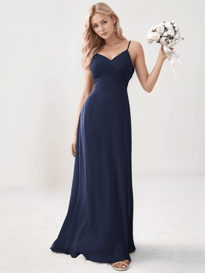 Robe de soirée maxi à fines bretelles pour femmes