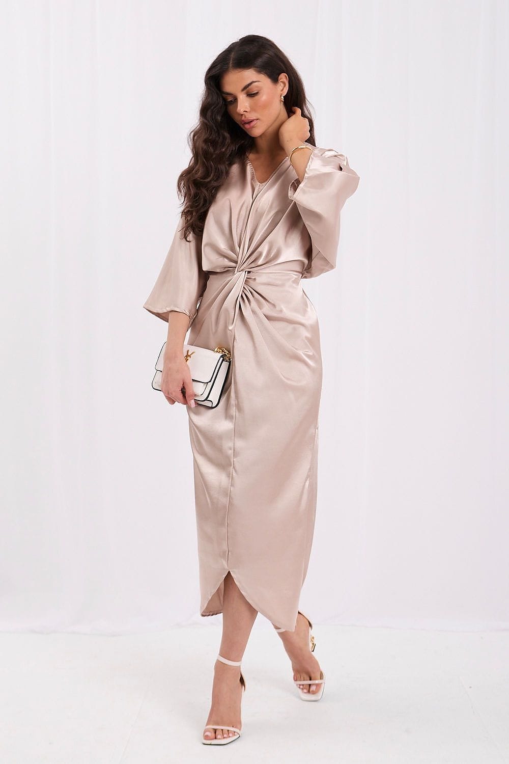 Robe de soirée midi nouée pour femmes