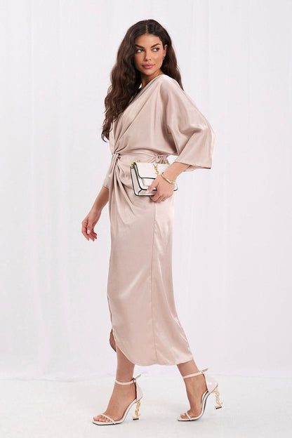 Robe de soirée midi nouée pour femmes