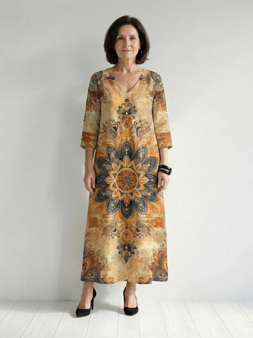 Robe longue à imprimé floral pour femmes