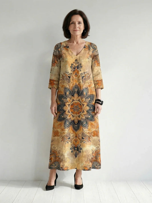 Robe longue à imprimé floral pour femmes