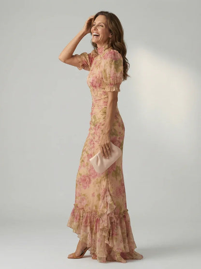 Robe maxi à col montant pour femmes